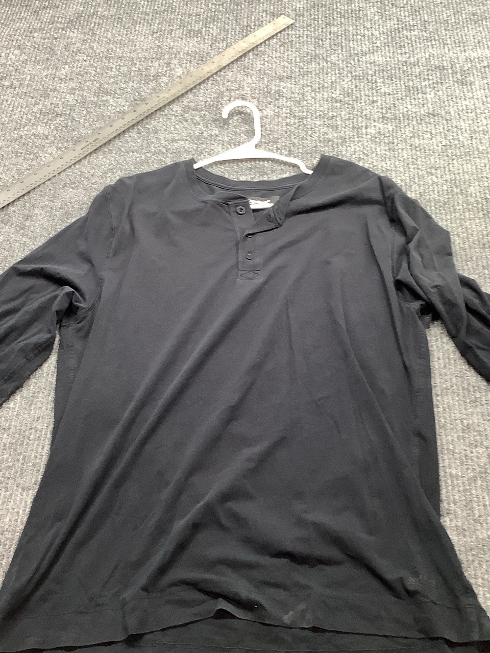Classic Black Long-Sleeve Henley Shirt - Essential Everyday Layer